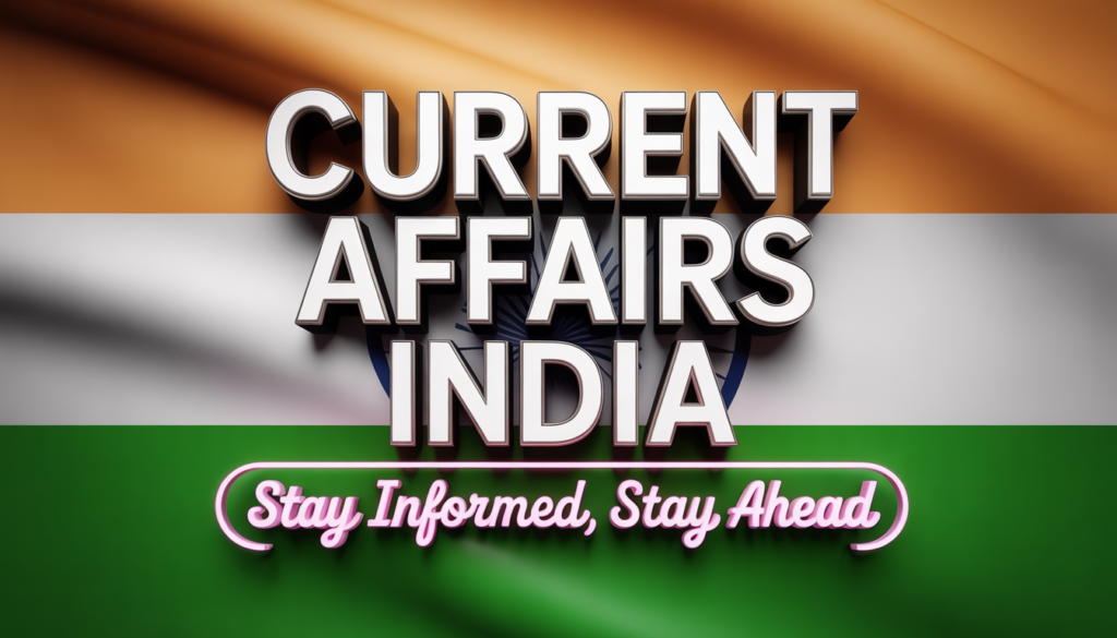 Current Affairs India: Important News & Updates